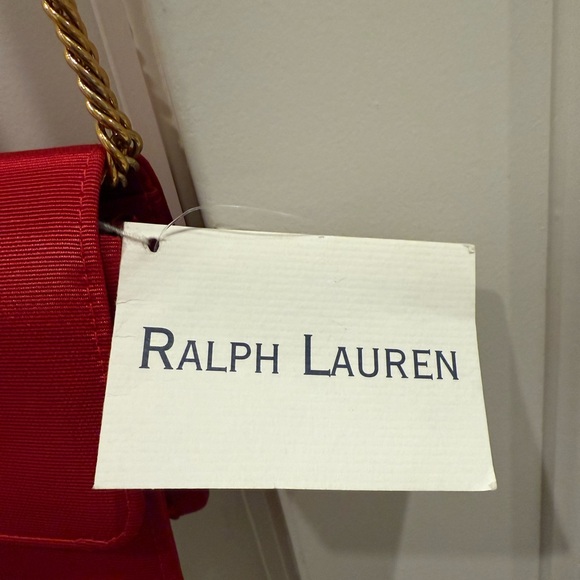 NWT Vintage Red Ralph Lauren Purse with Removable Gold Chain Strap - Picture 4 of 8